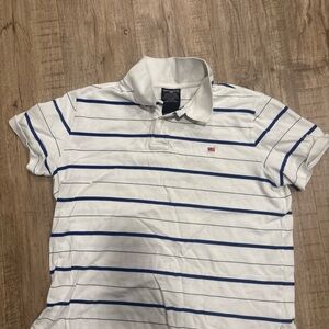 Polo by Ralph Lauren White Polo with Blue Stripes